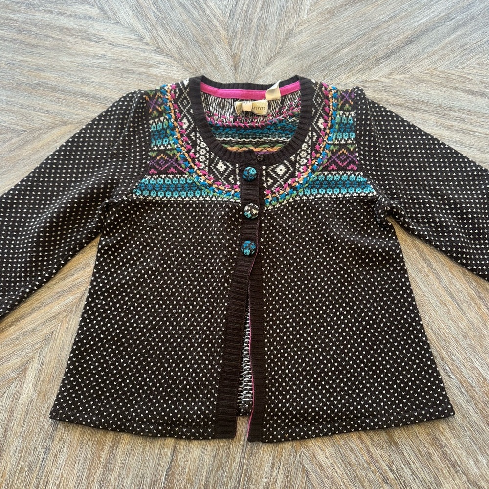 Anthropologie Guinevere sweater, crop to waist, multicolor